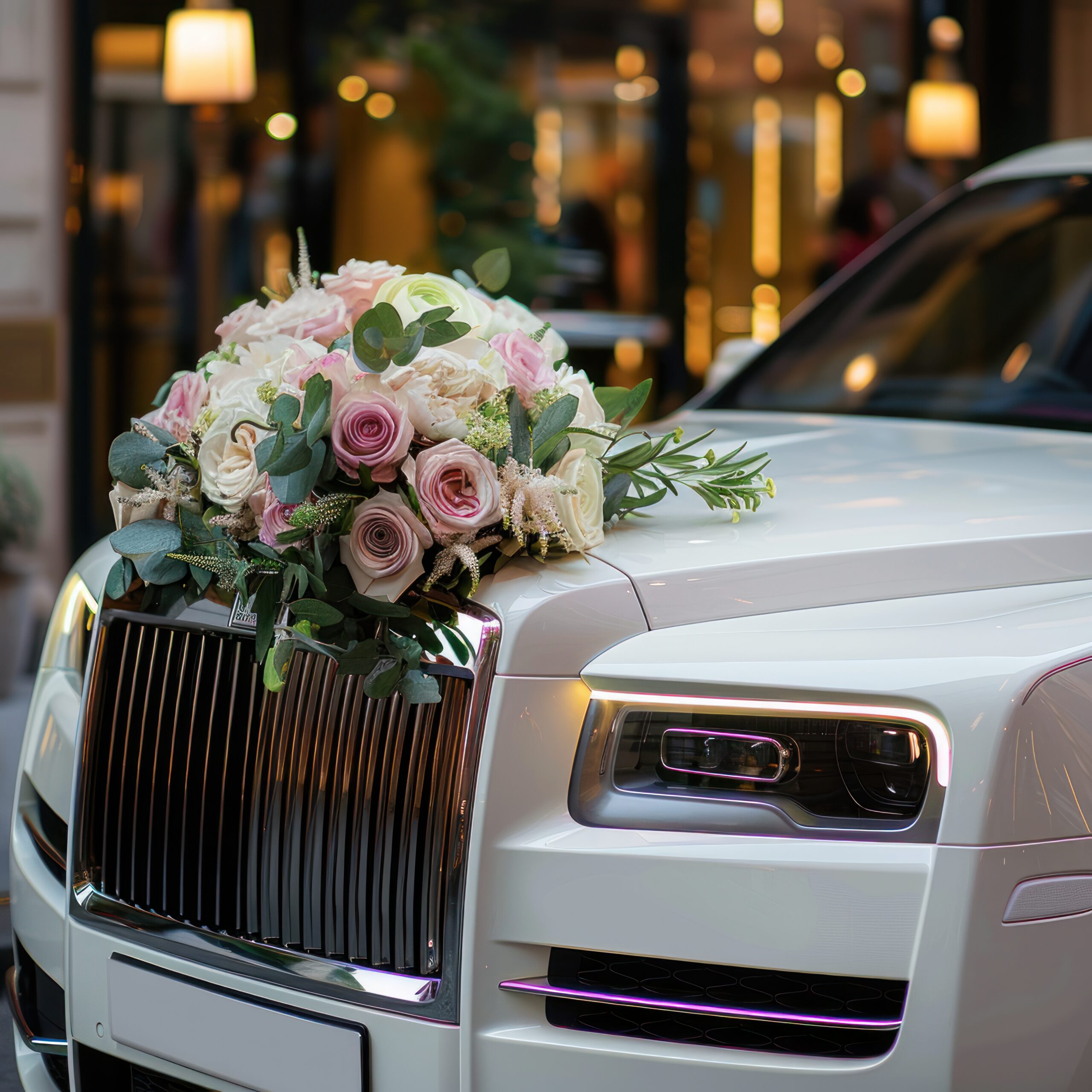 beautiful-colorful-ribbon-flower-decorations-luxury-cars-bride-groom-scaled.